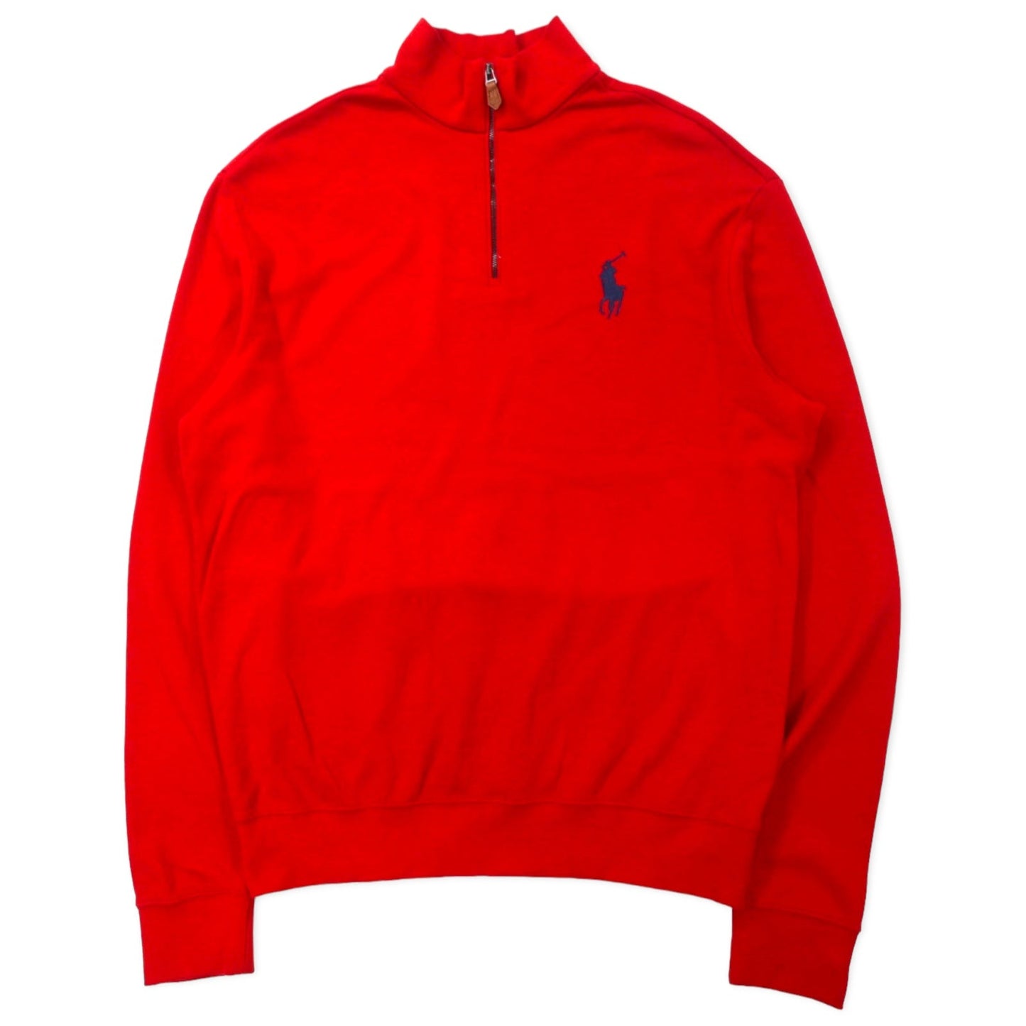POLO GOLF RALPH LAUREN ハーフジップ スウェット M レッド コットン ポニー刺繍 ペルー製