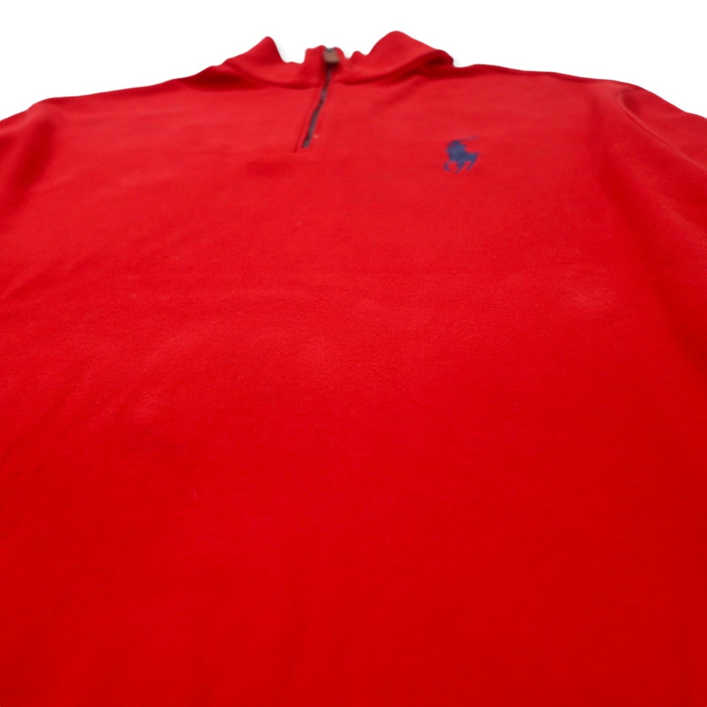 POLO GOLF RALPH LAUREN ハーフジップ スウェット M レッド コットン ポニー刺繍 ペルー製