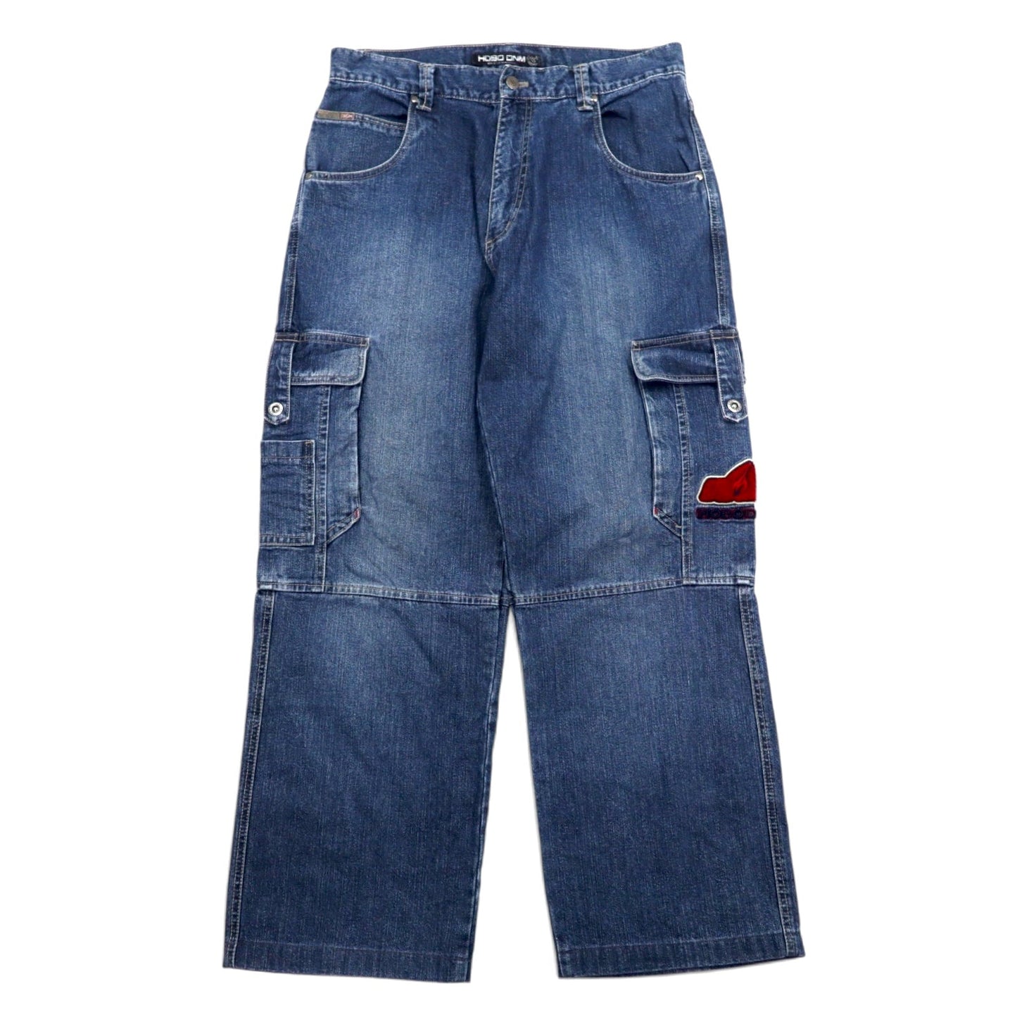 HOBO DNM 90年代 バギー ワイド デニム カーゴパンツ 86 ブルー コットン
