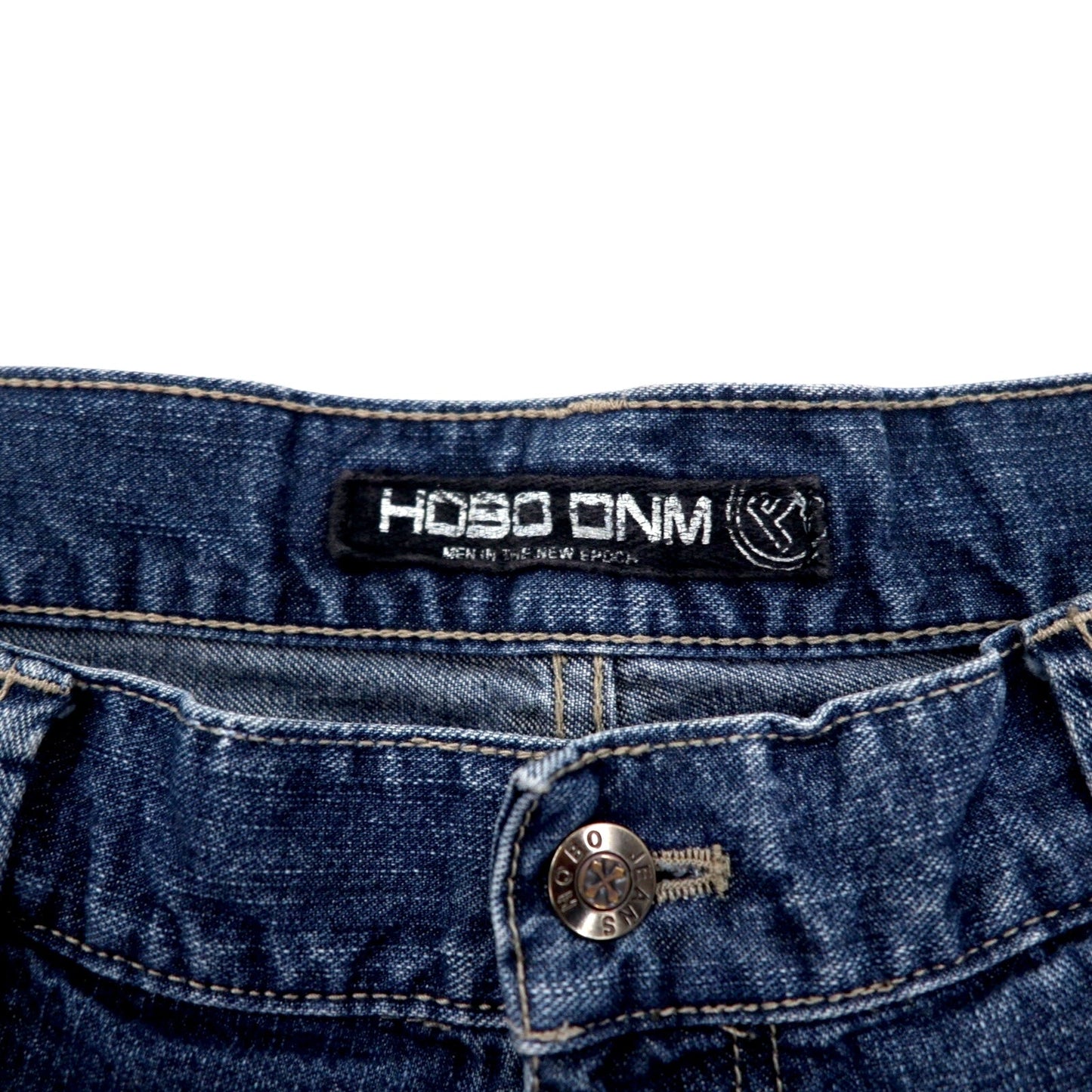 HOBO DNM 90年代 バギー ワイド デニム カーゴパンツ 86 ブルー コットン