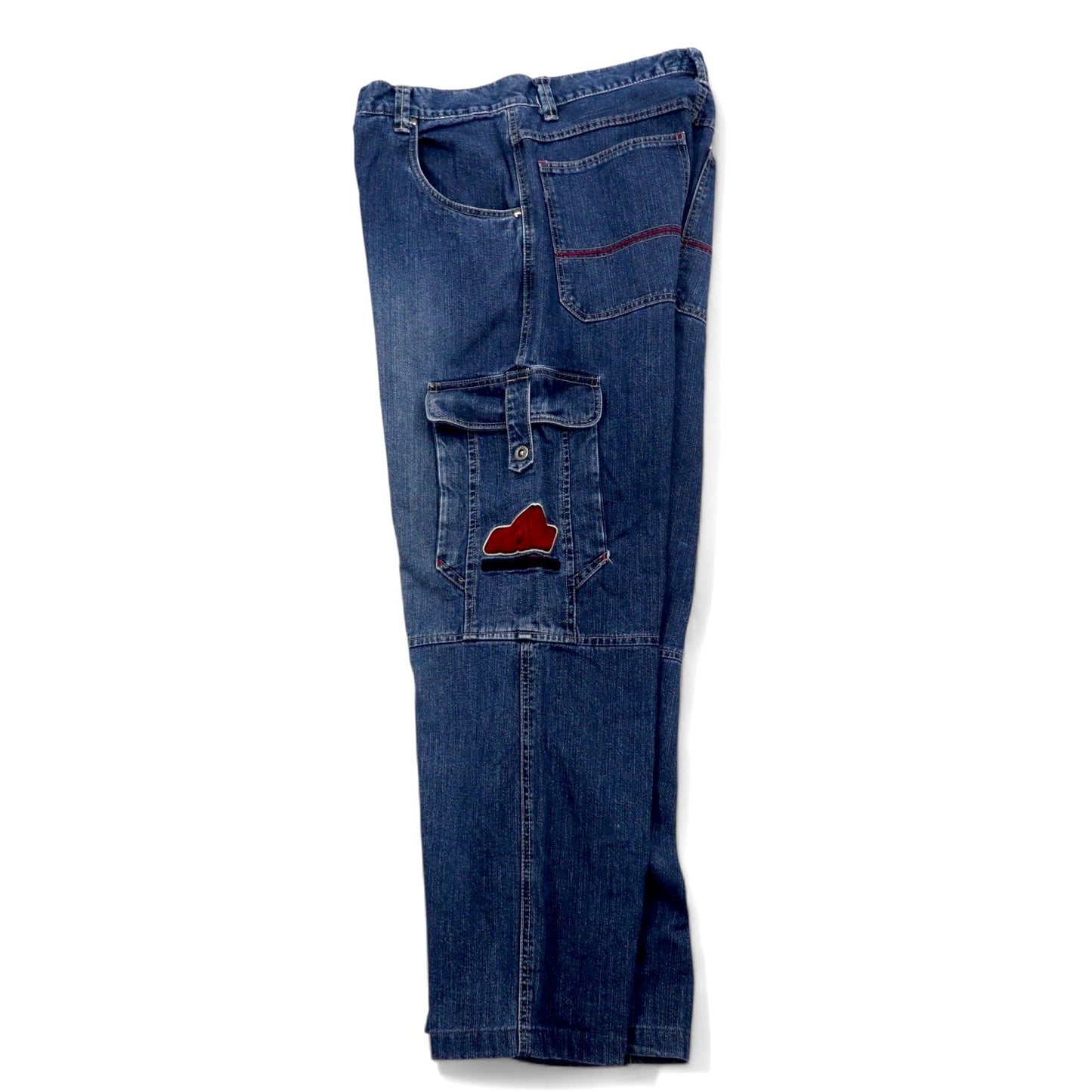 HOBO DNM 90年代 バギー ワイド デニム カーゴパンツ 86 ブルー コットン