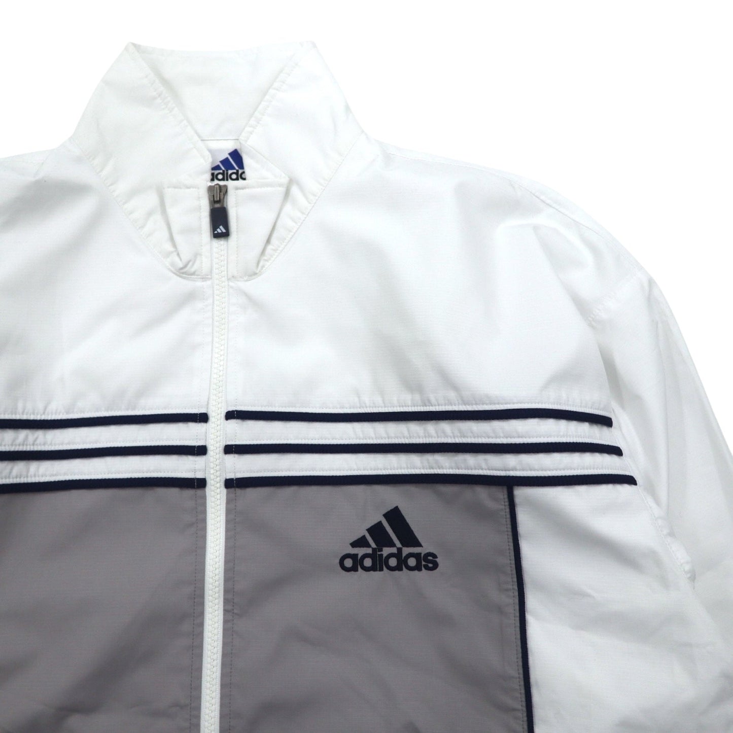 adidas 90年代 3ストライプ トラックジャケット セットアップ ジャージ M ホワイト グレー