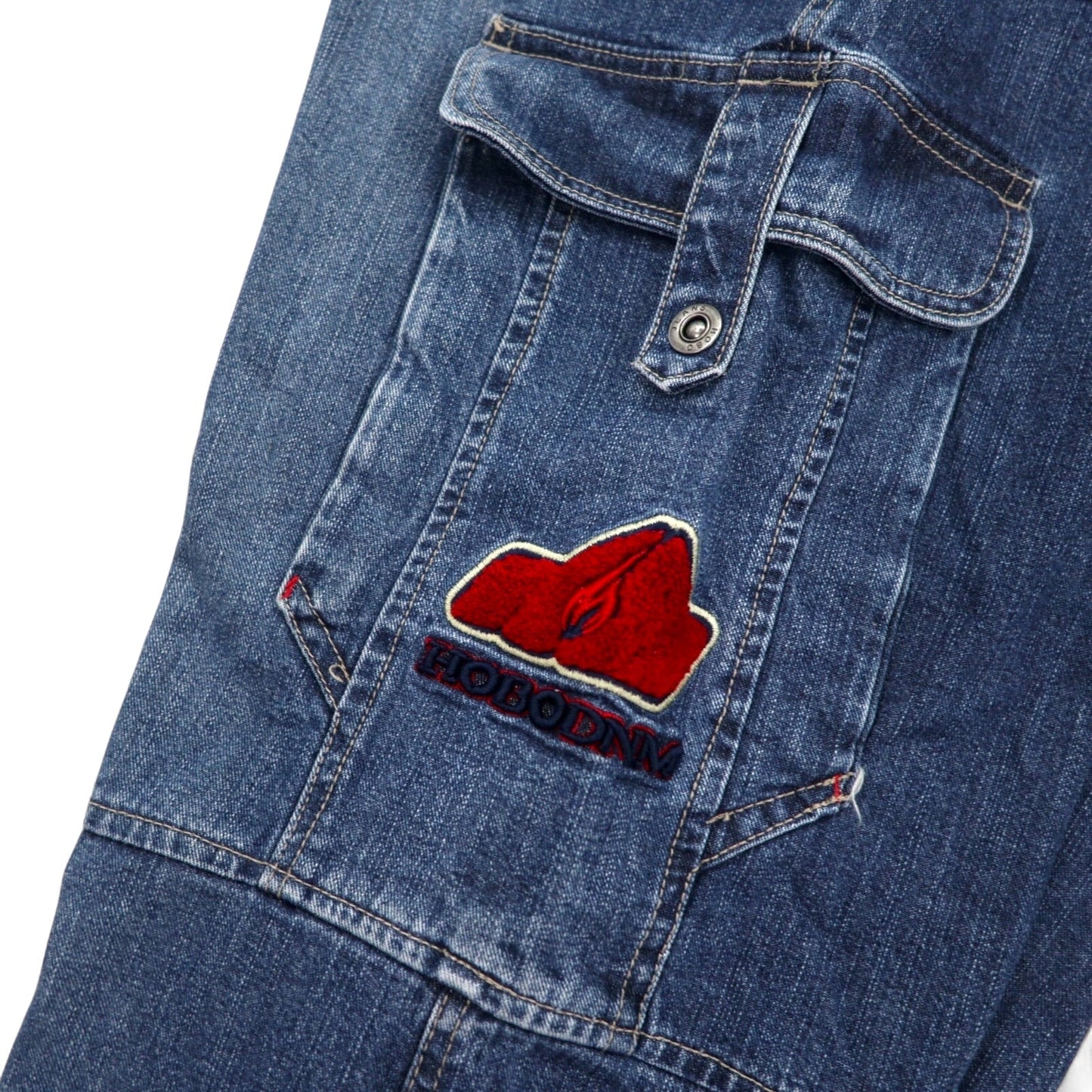 HOBO DNM 90年代 バギー ワイド デニム カーゴパンツ 86 ブルー コットン