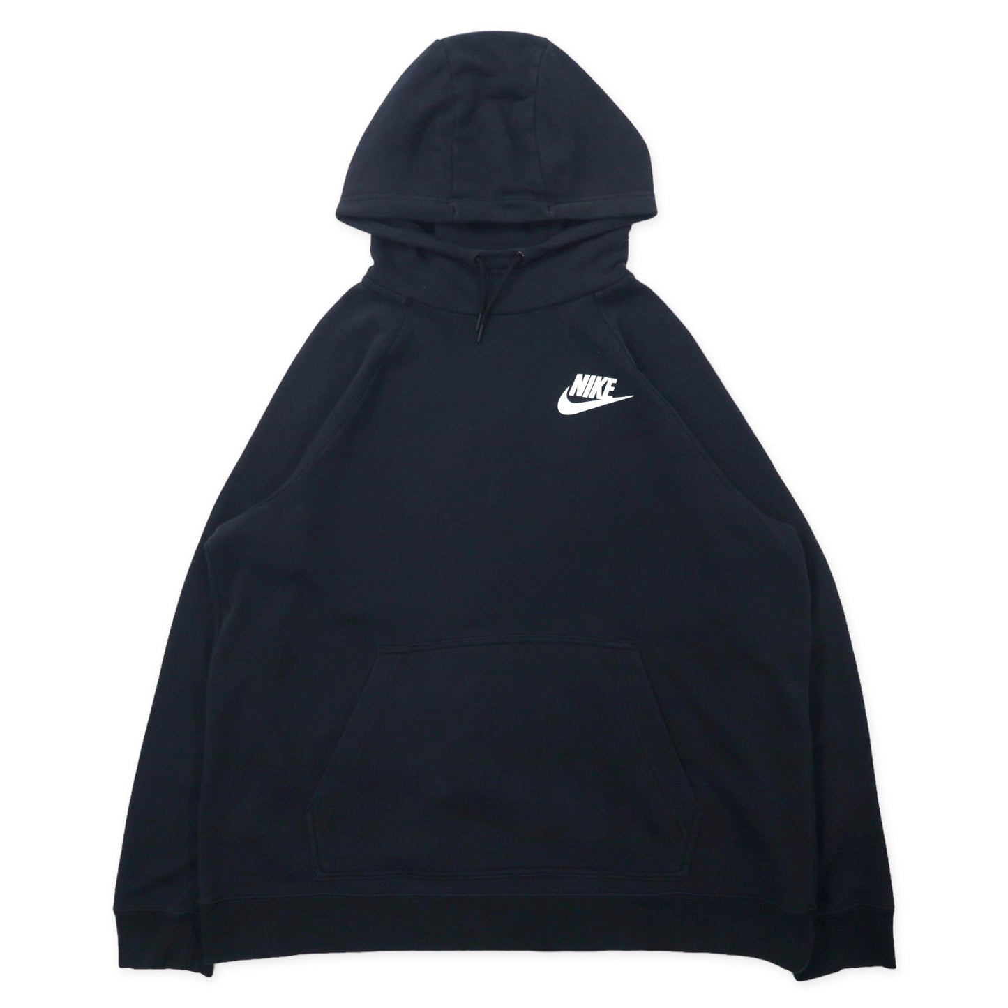 NIKE ルーズフィット プルオーバーパーカー 1X ブラック コットン スウォッシュロゴ Women's Sportswear Rally Hoodie Sz 2X AA0733-010