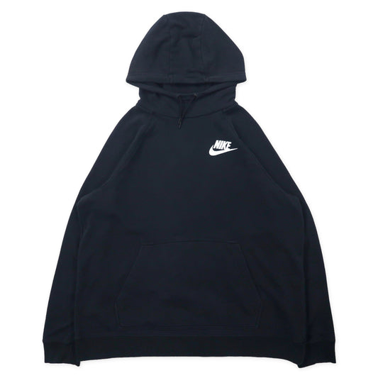 NIKE ルーズフィット プルオーバーパーカー 1X ブラック コットン スウォッシュロゴ Women's Sportswear Rally Hoodie Sz 2X AA0733-010