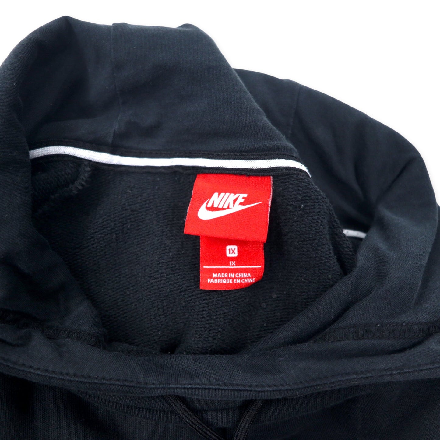 NIKE ルーズフィット プルオーバーパーカー 1X ブラック コットン スウォッシュロゴ Women's Sportswear Rally Hoodie Sz 2X AA0733-010