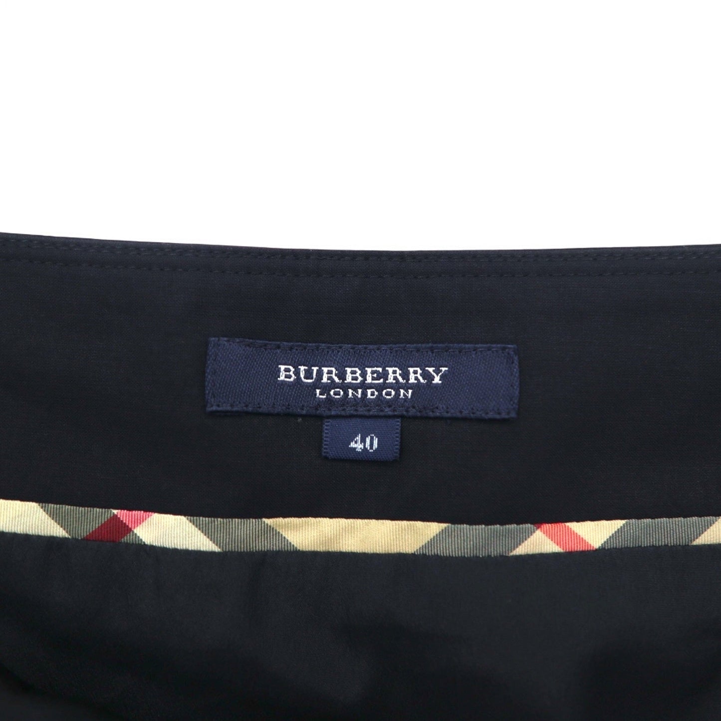 BURBERRY レイヤード スカート L ブラック ウール ポリエステル 日本製
