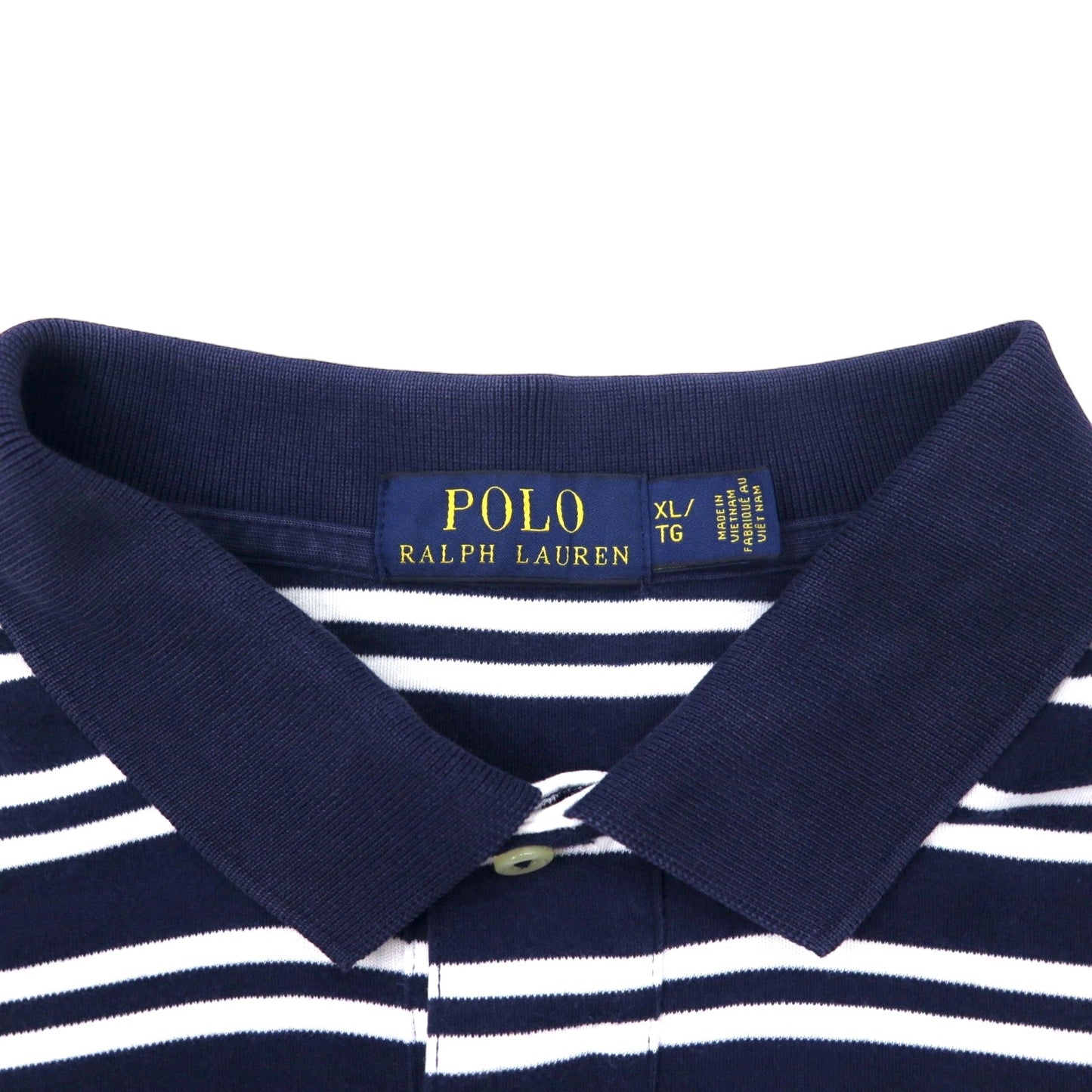 POLO RALPH LAUREN ボーダー ポロシャツ XL ネイビー ホワイト コットン スモールポニー 刺繍