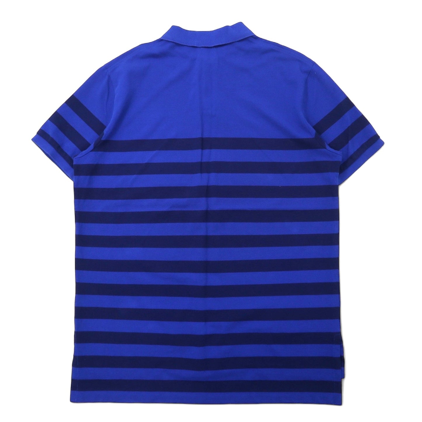 POLO RALPH LAUREN ボーダー ポロシャツ XL ブルー ネイビー コットン 鹿の子 CUSTOM FIT スモールポニー 刺繍