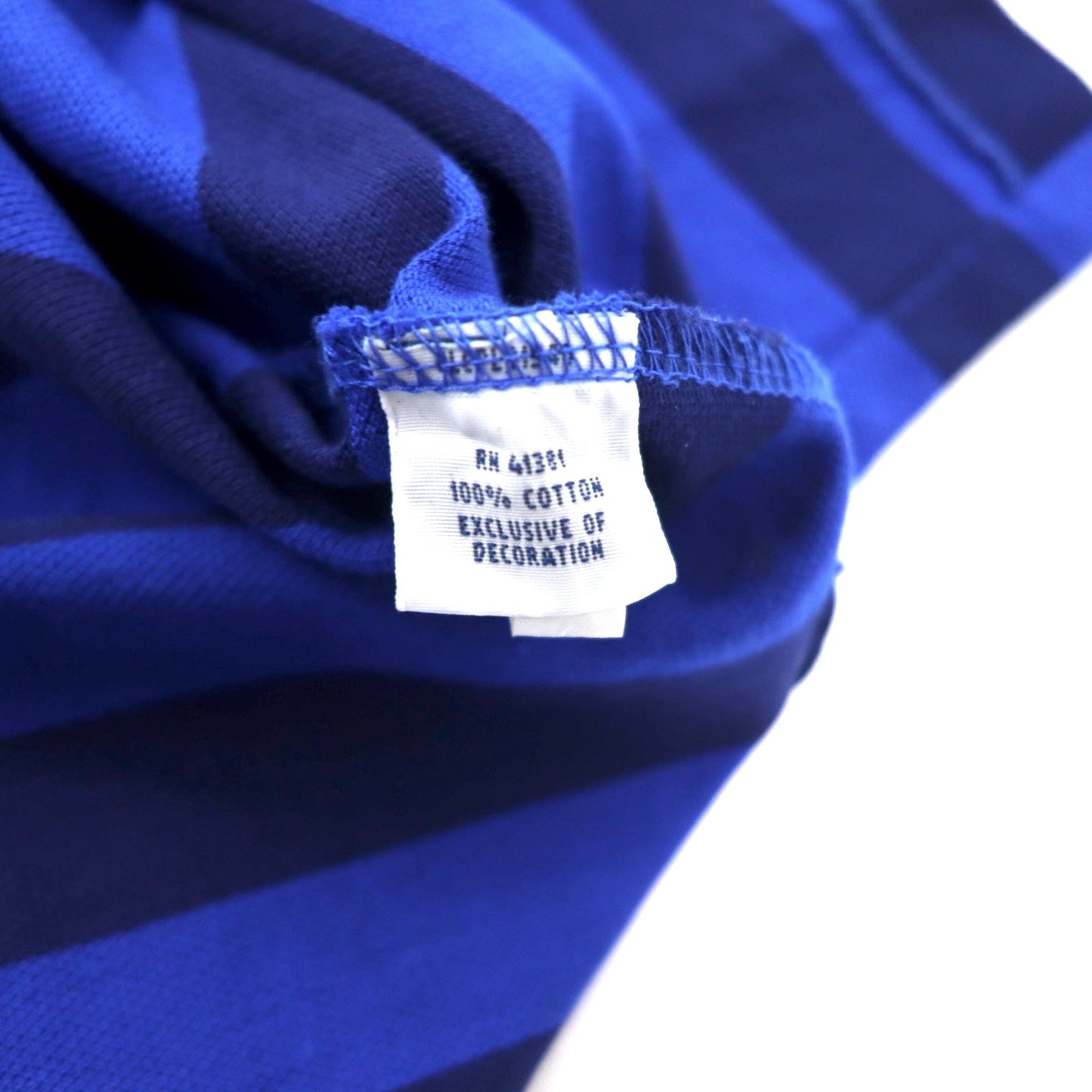 POLO RALPH LAUREN ボーダー ポロシャツ XL ブルー ネイビー コットン 鹿の子 CUSTOM FIT スモールポニー 刺繍