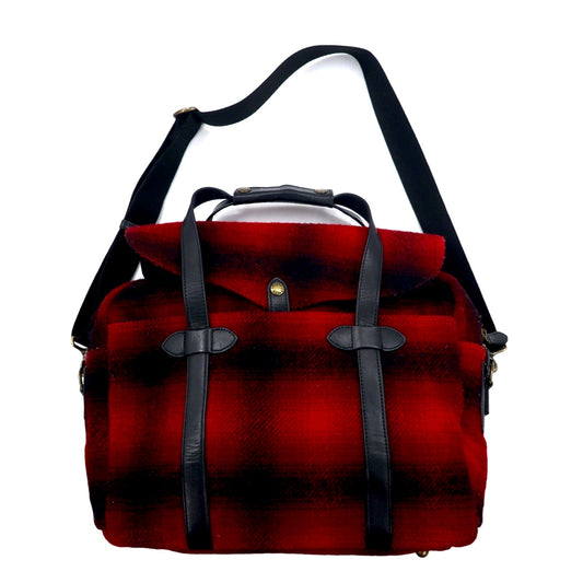 WOOLRICH × J.PRESS 2WAY ボストンバッグ ショルダーバッグ レッド オンブレチェック ウール 馬革 ホースハイド レザー切替