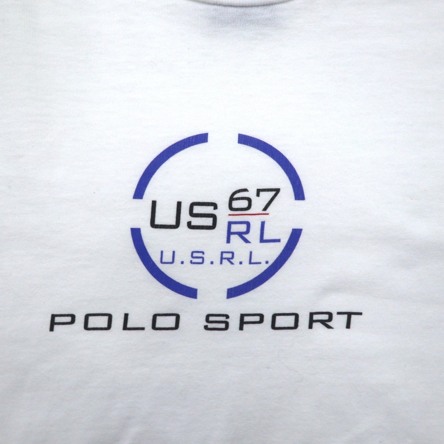POLO SPORT RALPH LAUREN 90年代 ロングスリーブTシャツ ロンT XL ホワイト U.S.R.L.67 袖ロゴ ホンジュラス製