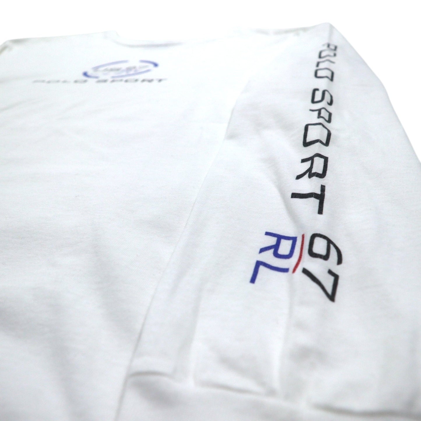 POLO SPORT RALPH LAUREN 90年代 ロングスリーブTシャツ ロンT XL ホワイト U.S.R.L.67 袖ロゴ ホンジュラス製