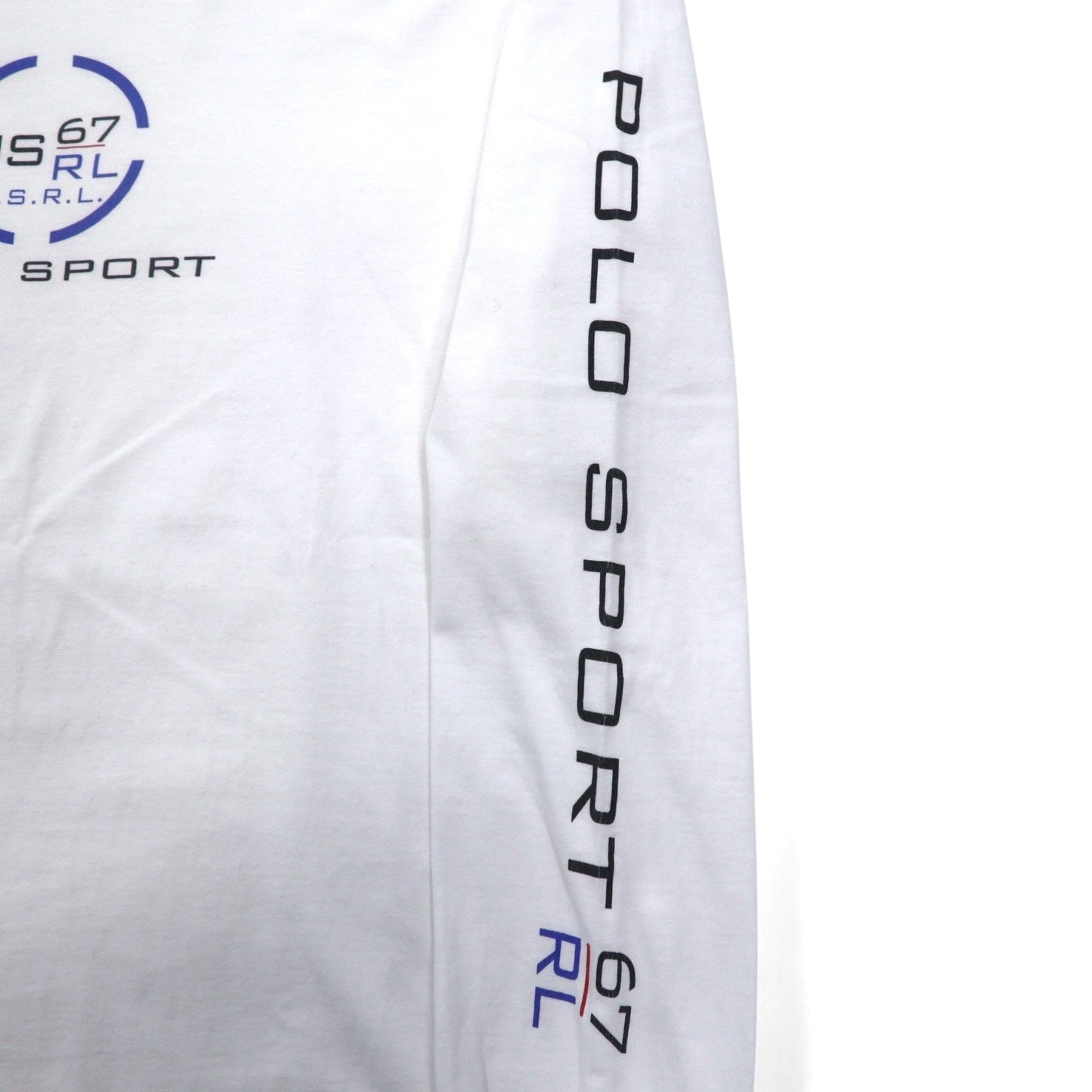 POLO SPORT RALPH LAUREN 90年代 ロングスリーブTシャツ ロンT XL ホワイト U.S.R.L.67 袖ロゴ ホンジュラス製