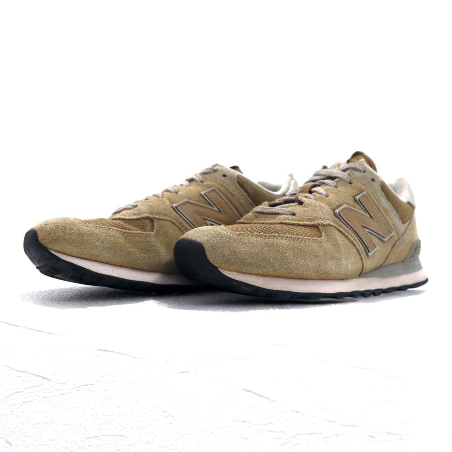 new balance 574 スニーカー 26.5cm ベージュ スエード ML574EBE