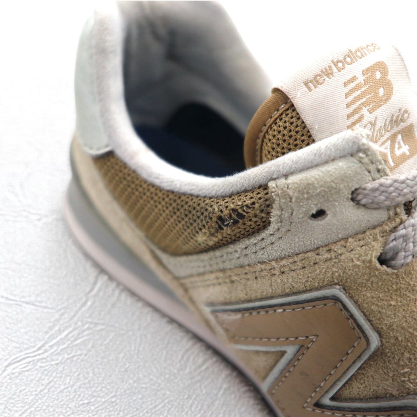 new balance 574 スニーカー 26.5cm ベージュ スエード ML574EBE