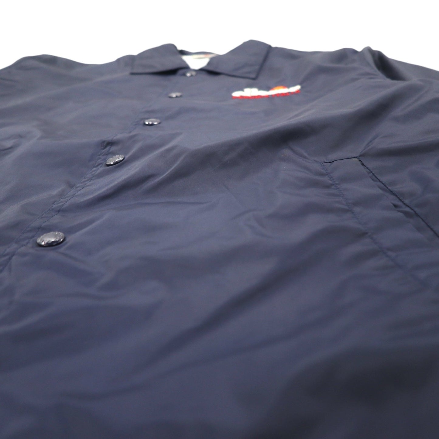 ellesse 90年代 コーチジャケット M ネイビー ポリエステル テープロゴ スナップボタン