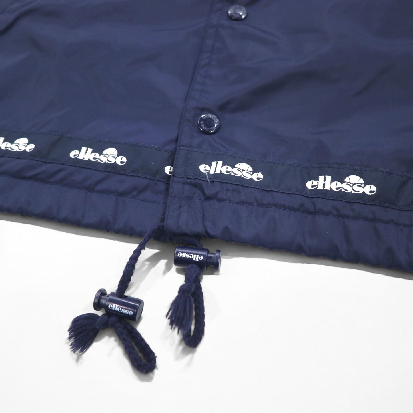 ellesse 90年代 コーチジャケット M ネイビー ポリエステル テープロゴ スナップボタン