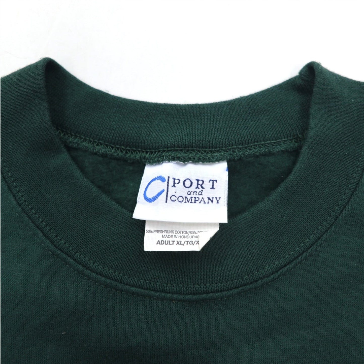 PORT & COMPANY カレッジプリント スウェット XL グリーン 裏起毛 アーチロゴ MARINER ホンジュラス製