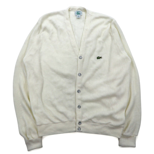 IZOD LACOSTE 80年代 USA製 アクリルニット カーディガン M ホワイト