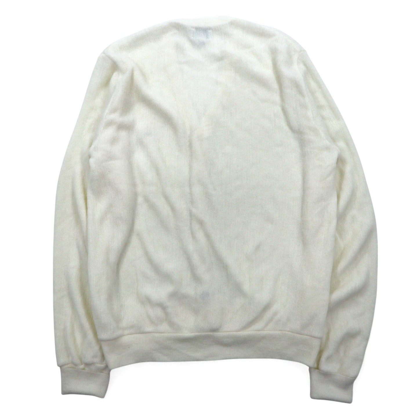 IZOD LACOSTE 80年代 USA製 アクリルニット カーディガン M ホワイト