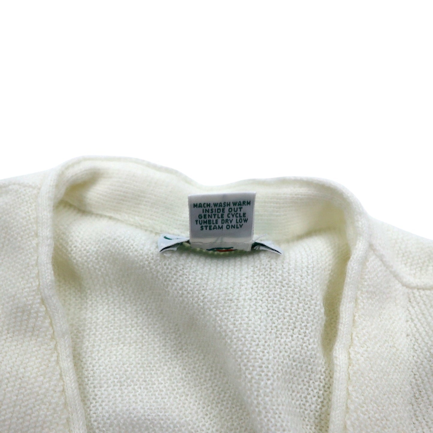 IZOD LACOSTE 80年代 USA製 アクリルニット カーディガン M ホワイト