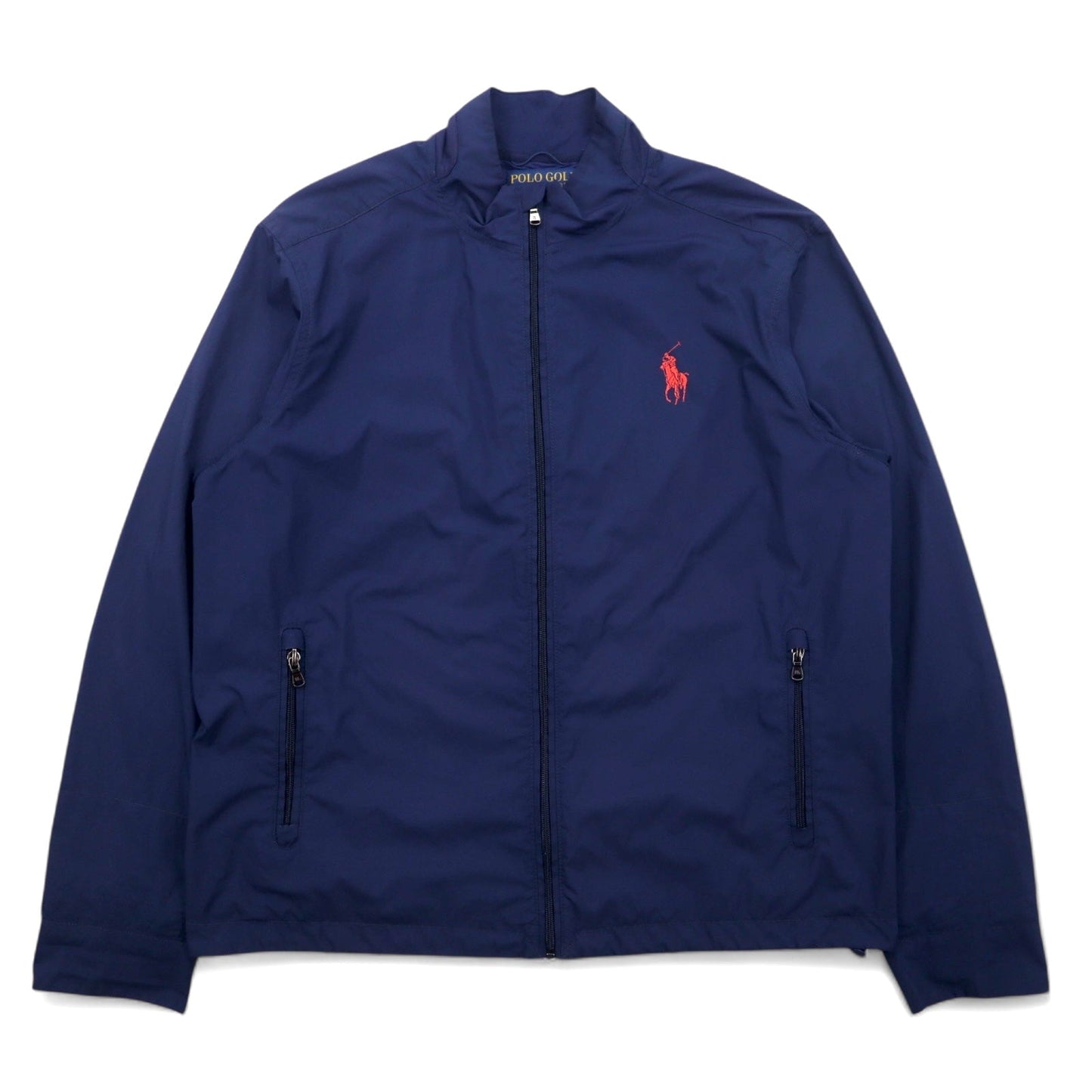 POLO GOLF RALPH LAUREN スウィングトップ ハリントンジャケット L ネイビー ポリエステル 防水 パッカブル ポニープリント
