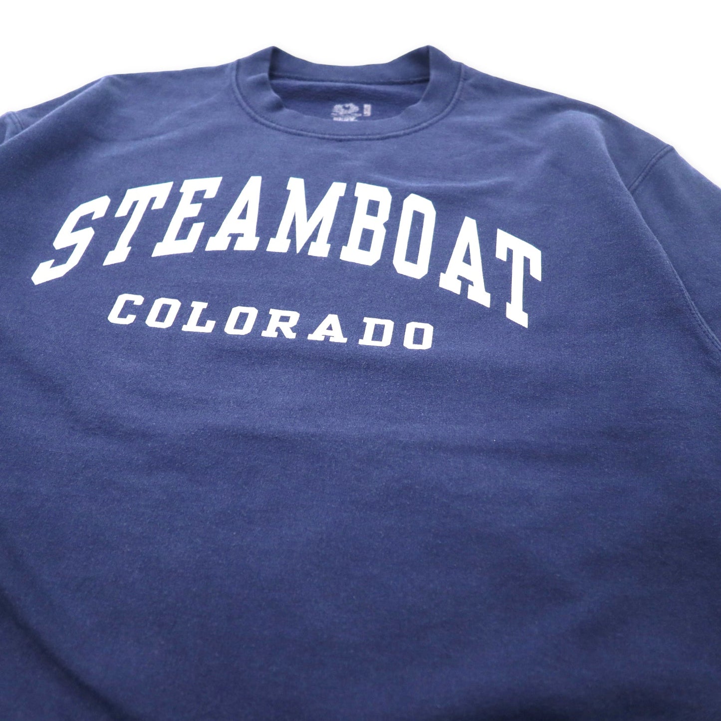 FRUIT OF THE LOOM カレッジ プリントスウェット L ネイビー コットン STEAM BOAT COLORADO