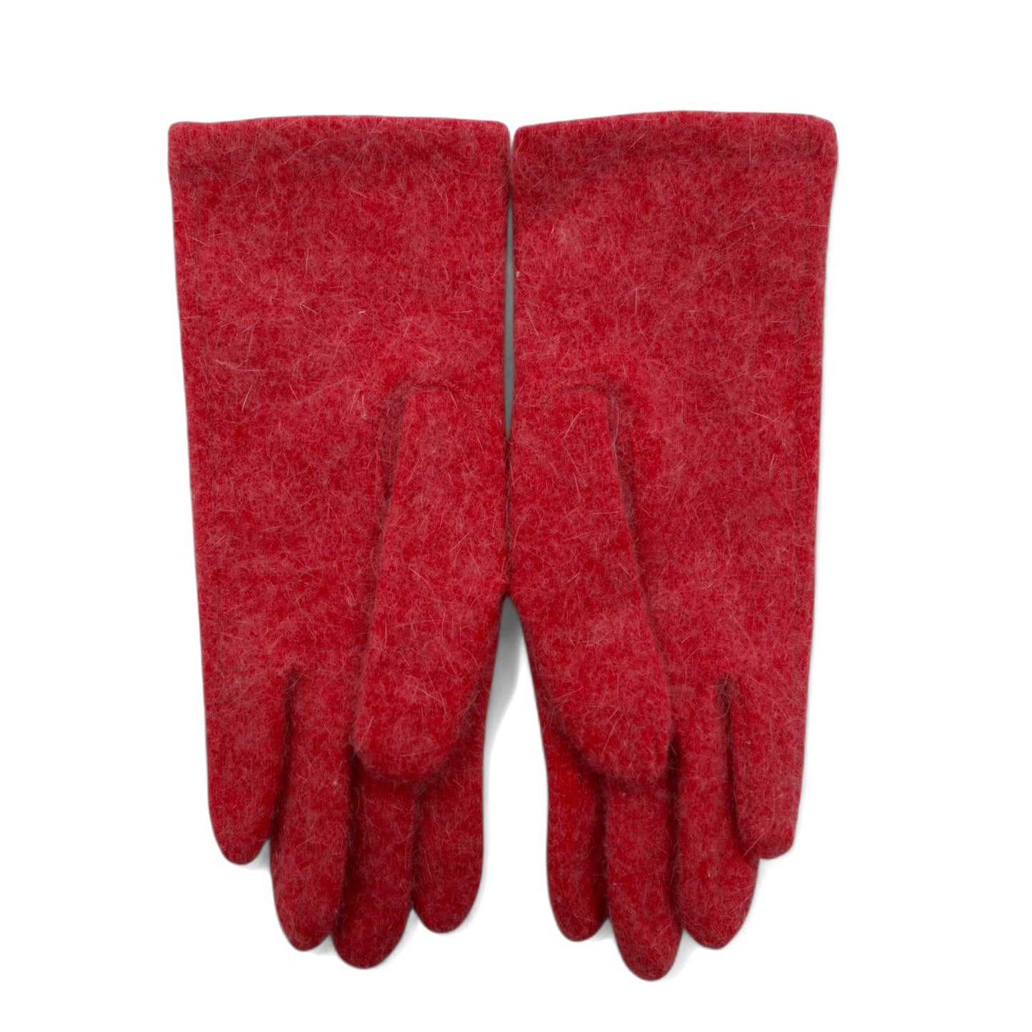 Pierre Cardin シャギーニット グローブ 手袋 ピンク ウール ステッチ ロゴ刺繍 レディース