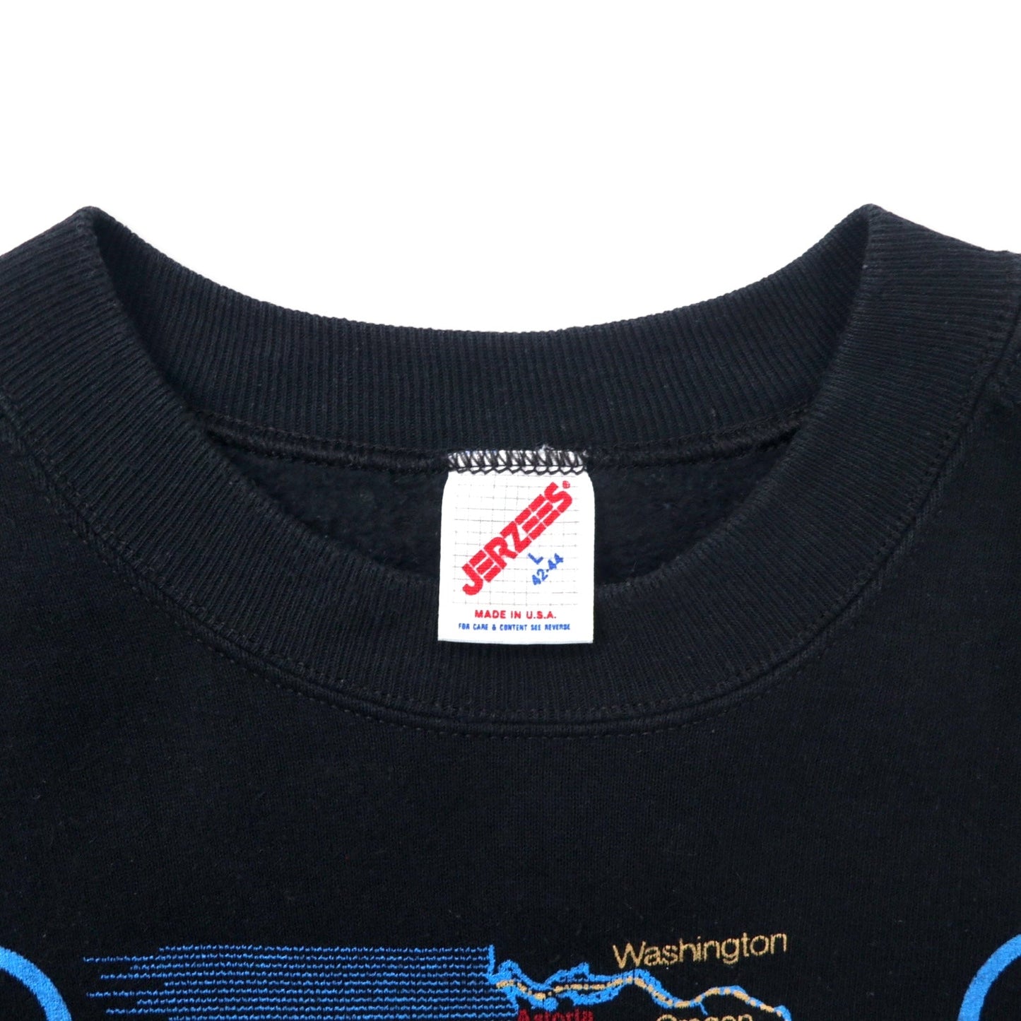 JERZEES USA製 90年代 プリント スウェット L ブラック コットン COAST OREGON