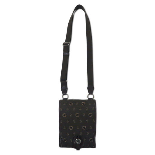 HUNTING WORLD イタリア製 モノグラム クロスボディバッグ ショルダーバッグ ブラウン キャンバス ロゴ 総柄