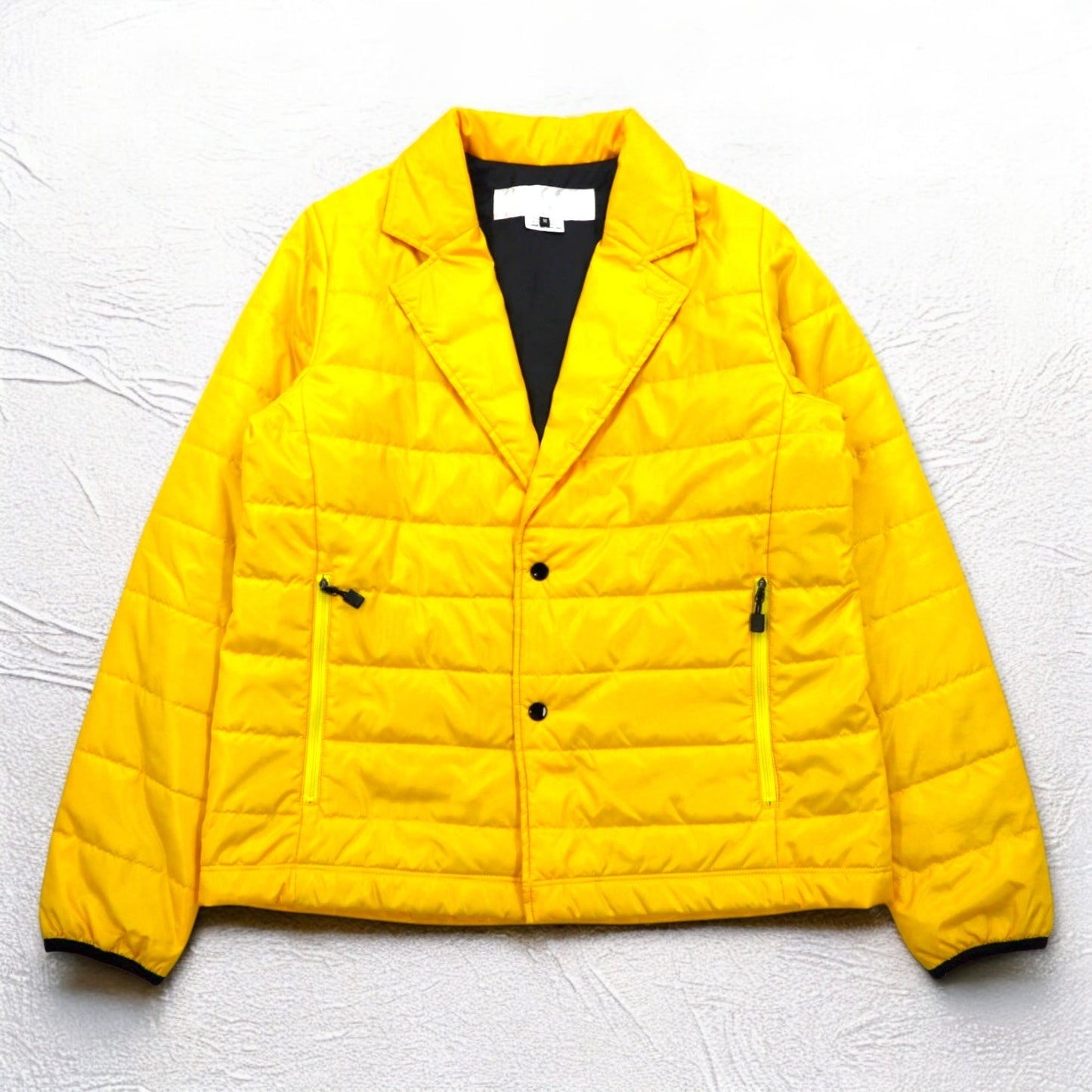 GANRYU 中綿 ダウン テーラードジャケット M イエロー ポリエステル ドローコード