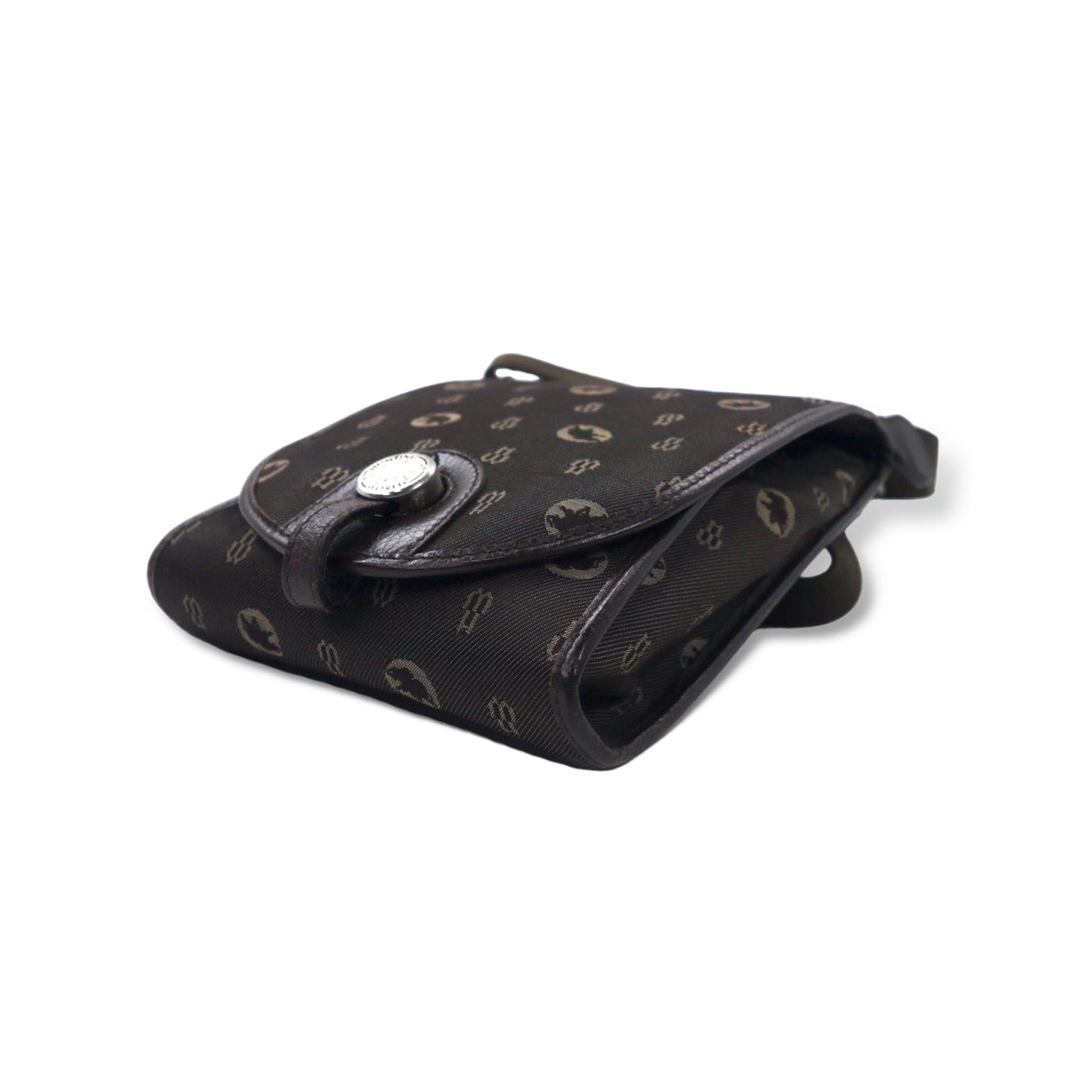 HUNTING WORLD イタリア製 モノグラム クロスボディバッグ ショルダーバッグ ブラウン キャンバス ロゴ 総柄