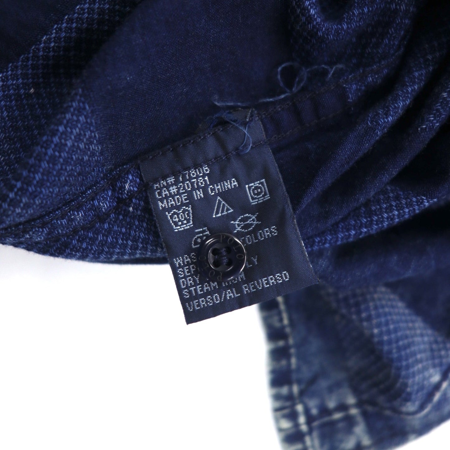 Polo by Ralph Lauren 90年代 ケミカルウォッシュ ボーダー シャツ XXL ブルー スモールポニー刺繍