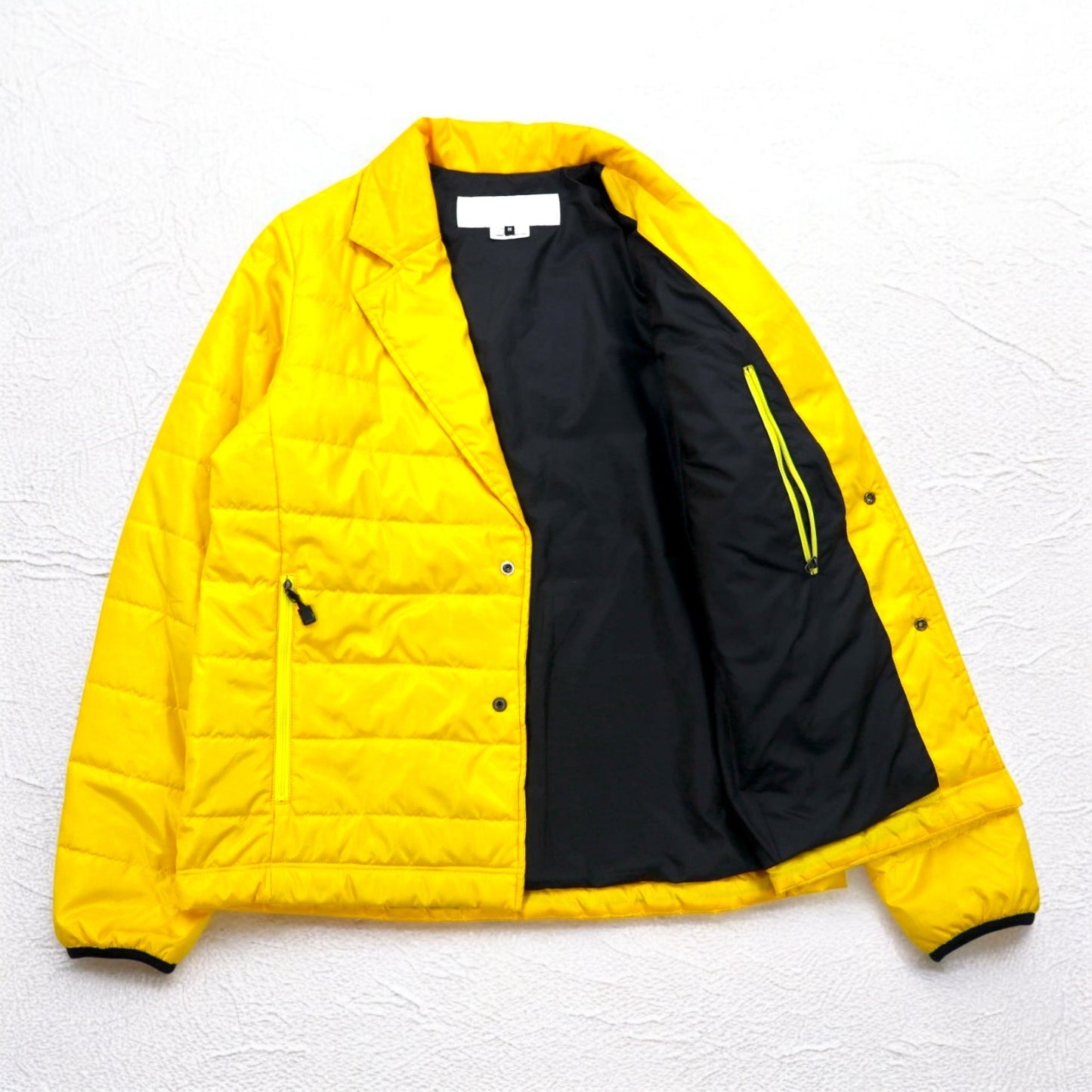 GANRYU 中綿 ダウン テーラードジャケット M イエロー ポリエステル ドローコード