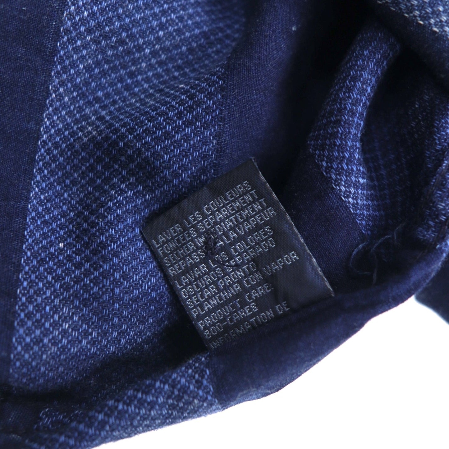 Polo by Ralph Lauren 90年代 ケミカルウォッシュ ボーダー シャツ XXL ブルー スモールポニー刺繍