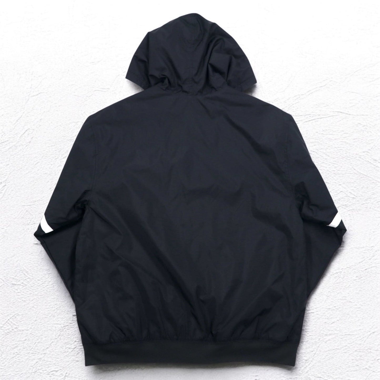 NIKE 00年代 フーデッド ナイロンジャケット L ブラック スウォッシュ 袖ロゴ