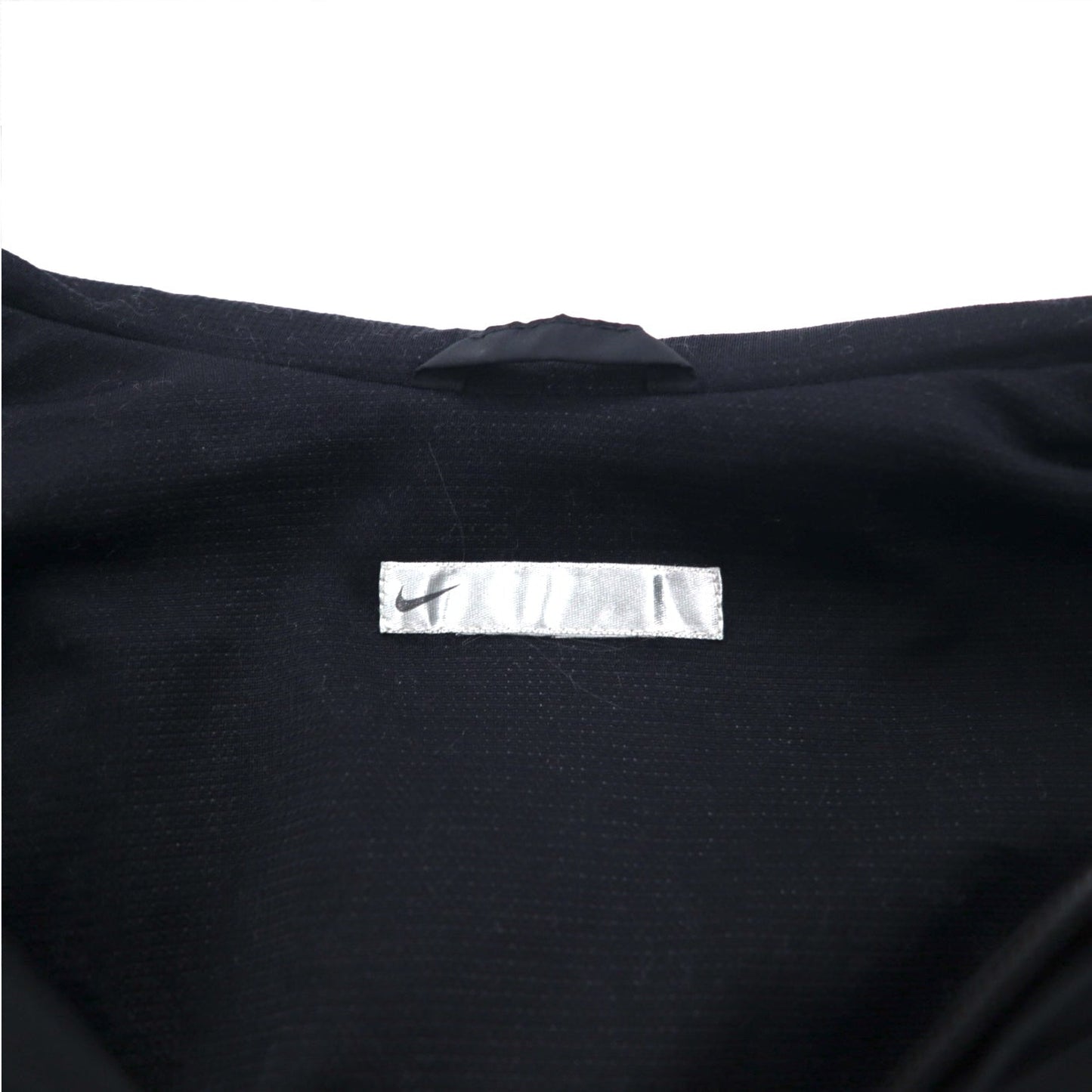 NIKE 00年代 フーデッド ナイロンジャケット L ブラック スウォッシュ 袖ロゴ