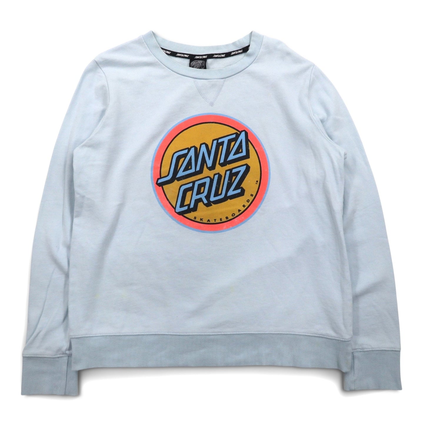 SANTA CRUZ クルーネック スウェット L ブルー コットン ロゴプリント