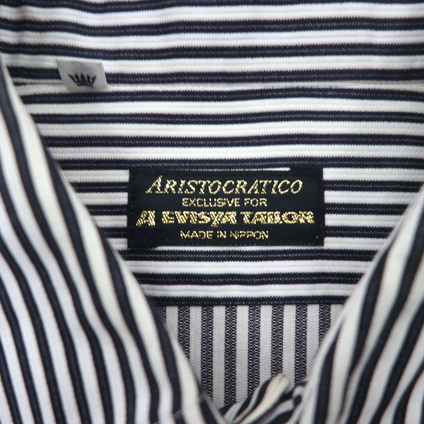 A EVISYA TAILOR ( EVISU ) ロングカラー ドレスシャツ L ストライプ ARISTOCRATICO 日本製