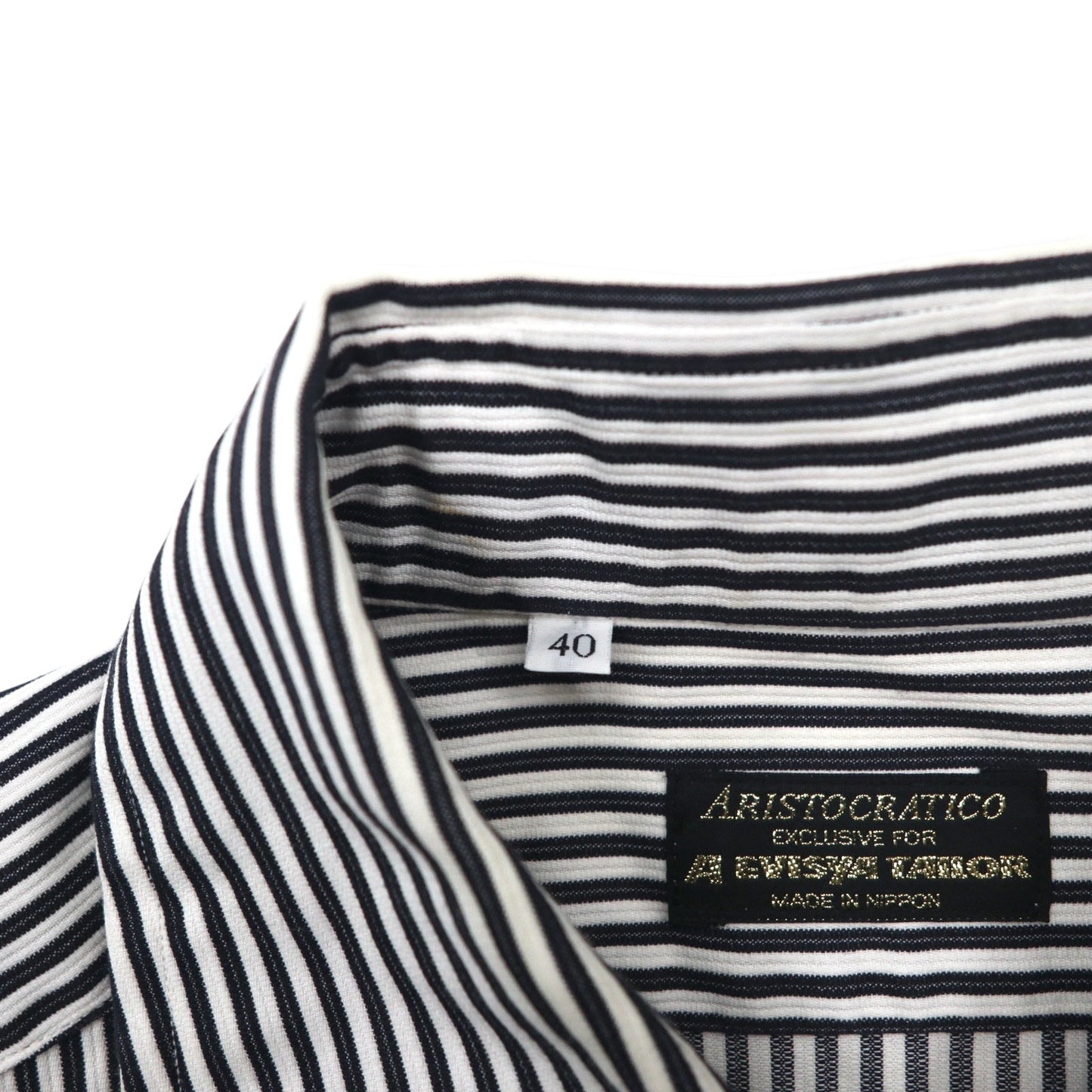 A EVISYA TAILOR ( EVISU ) ロングカラー ドレスシャツ L ストライプ ARISTOCRATICO 日本製