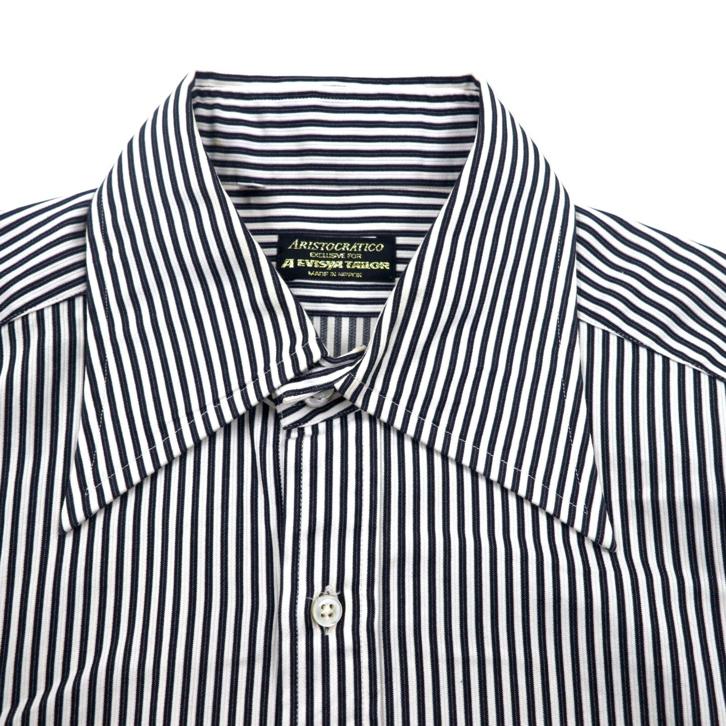 A EVISYA TAILOR ( EVISU ) ロングカラー ドレスシャツ L ストライプ ARISTOCRATICO 日本製