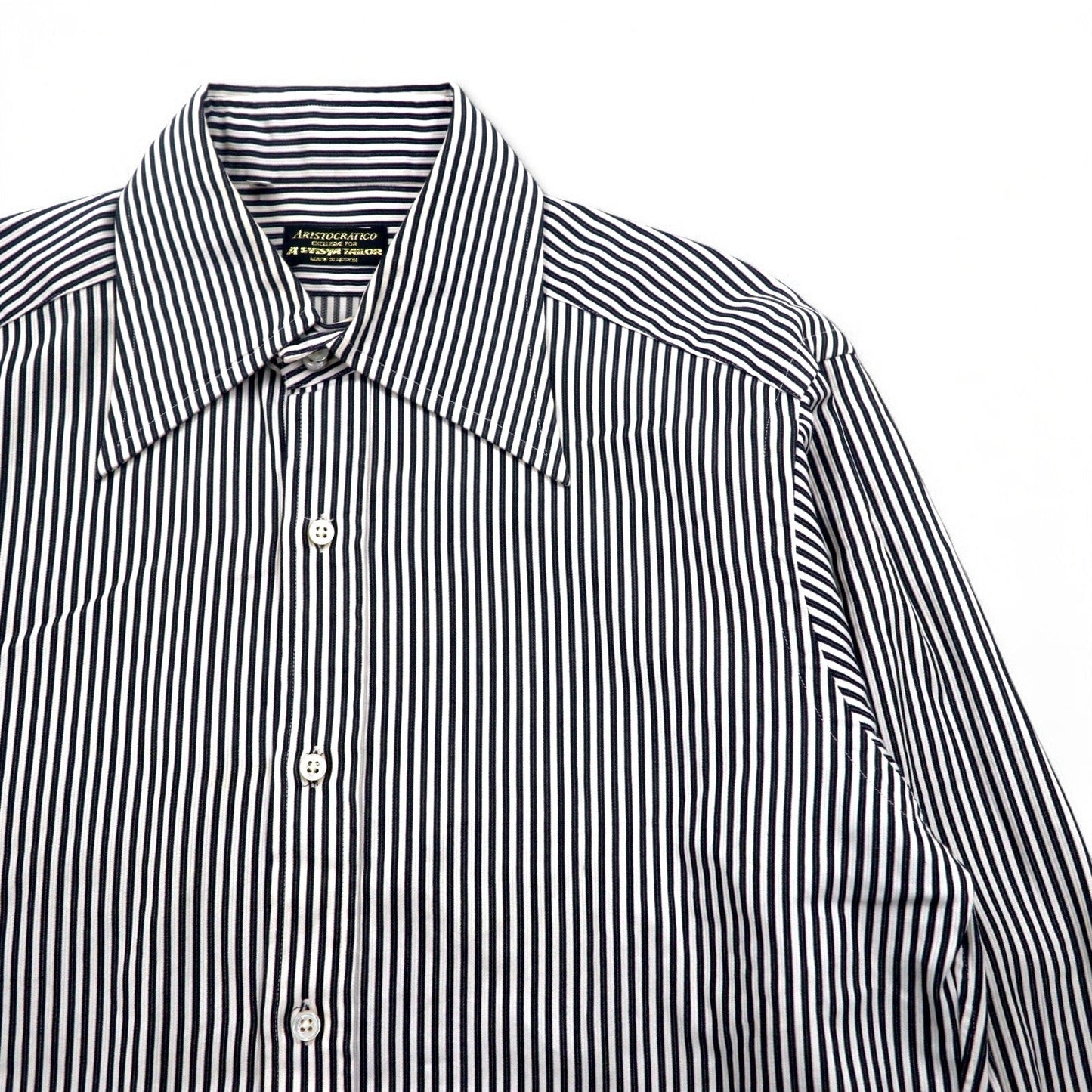 A EVISYA TAILOR ( EVISU ) ロングカラー ドレスシャツ L ストライプ ARISTOCRATICO 日本製