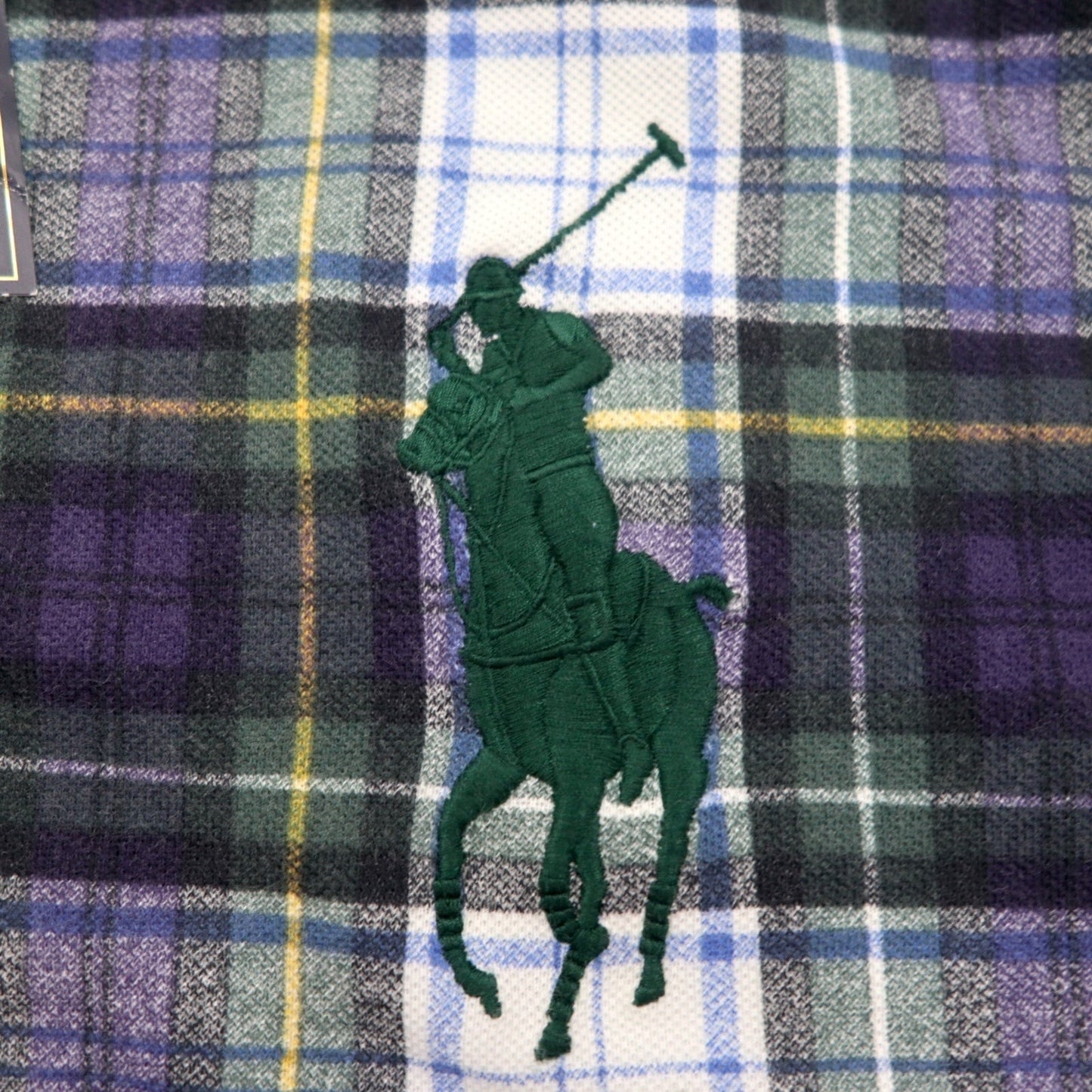 Polo by Ralph Lauren 90年代 ビッグポニー刺繍 ポロシャツ 3XL ネイビー グリーン チェック 未使用品