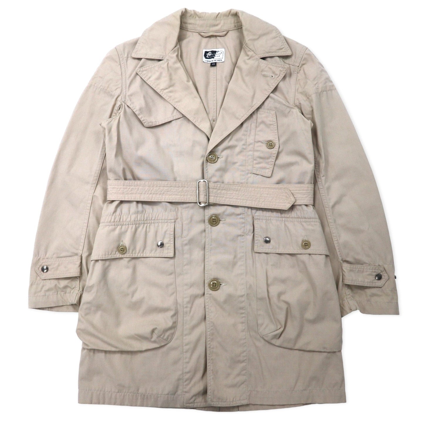 Engineerd Garments USA製 リップストップ ストームステンカラーコート XS ベージュ ナイロン コットン