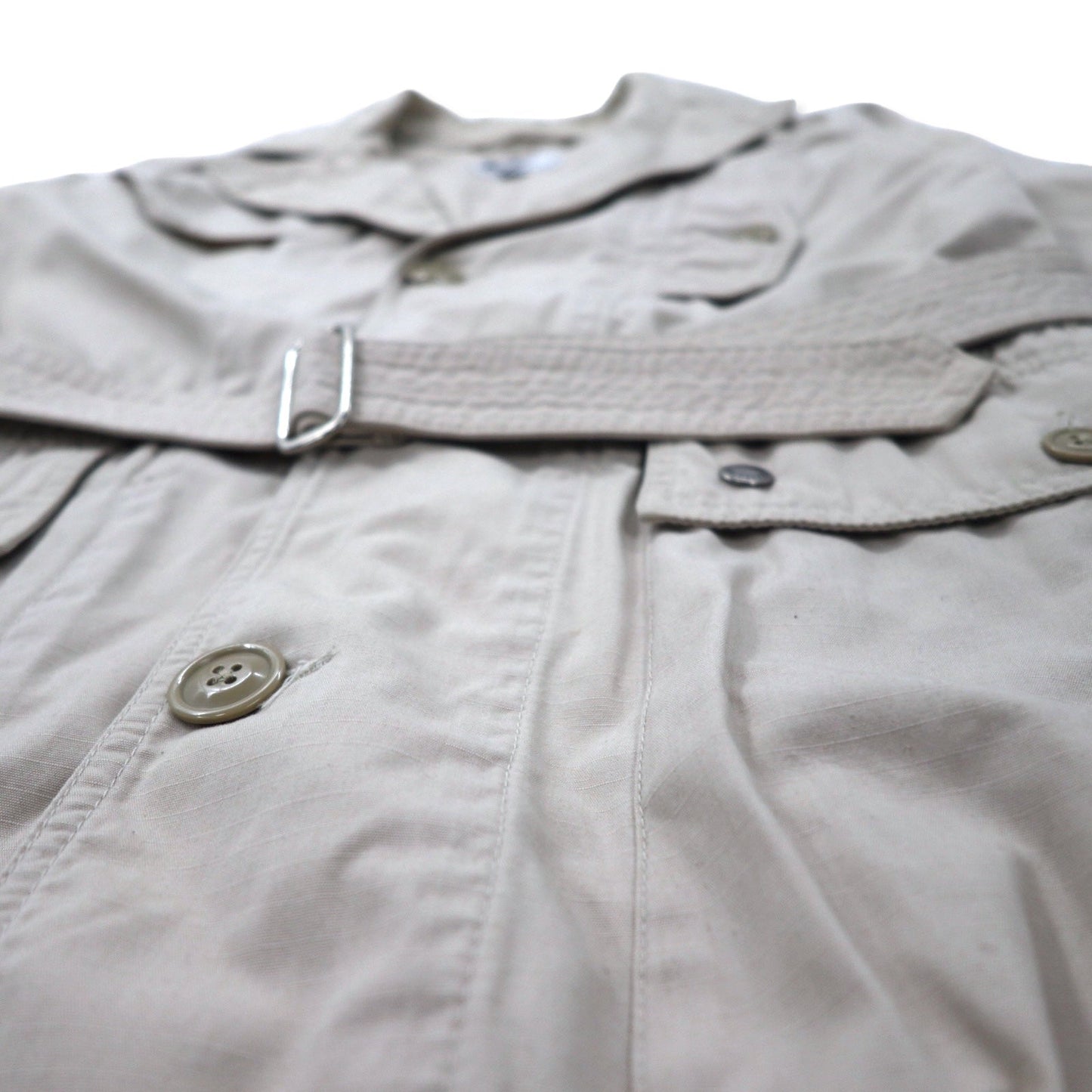 Engineerd Garments USA製 リップストップ ストームステンカラーコート XS ベージュ ナイロン コットン