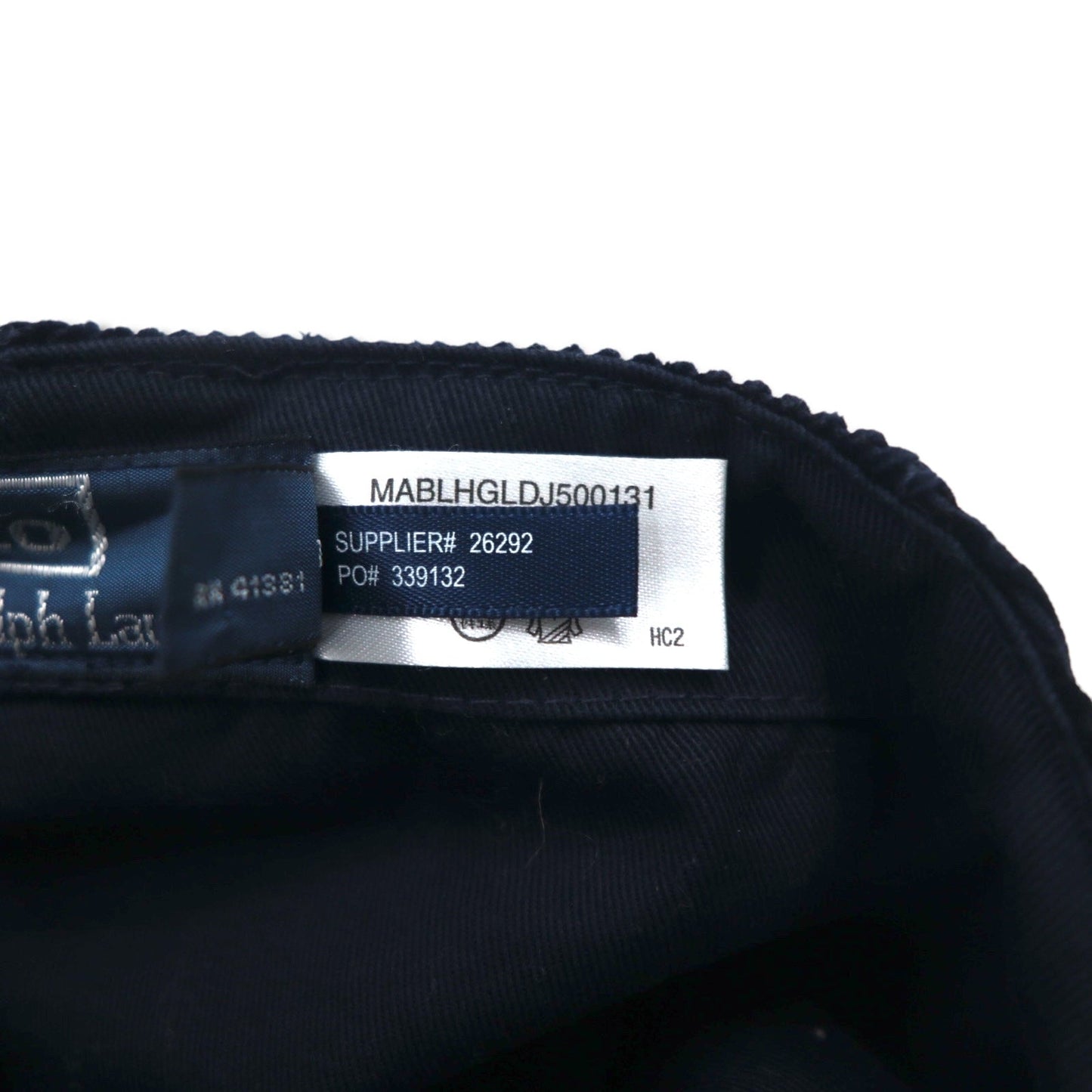 Polo by Ralph Lauren コーデュロイ ドライバーキャップ ハンチング L/XL ブラック スモールポニー刺繍