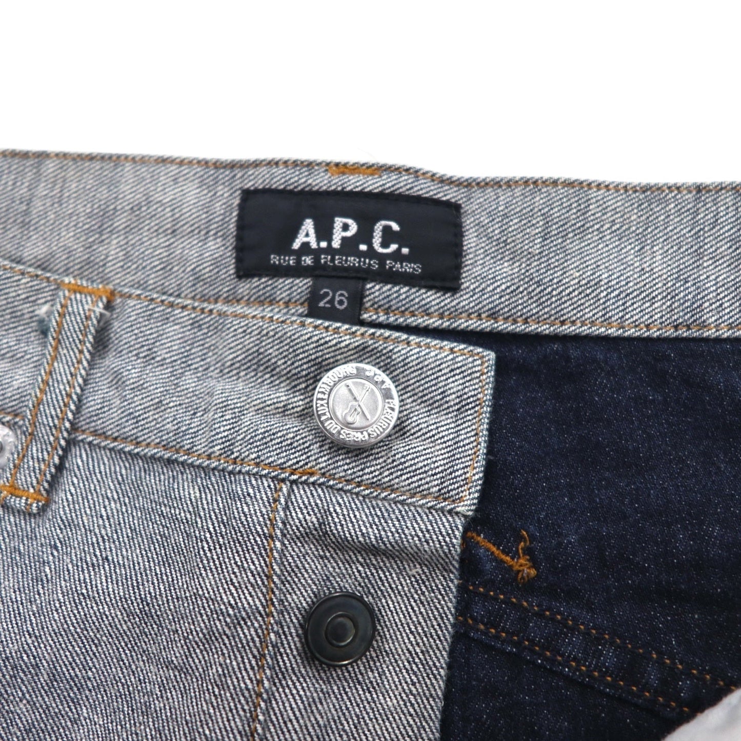 A.P.C. インサイドアウト デザイン デニムパンツ M グレー コットン 日本製