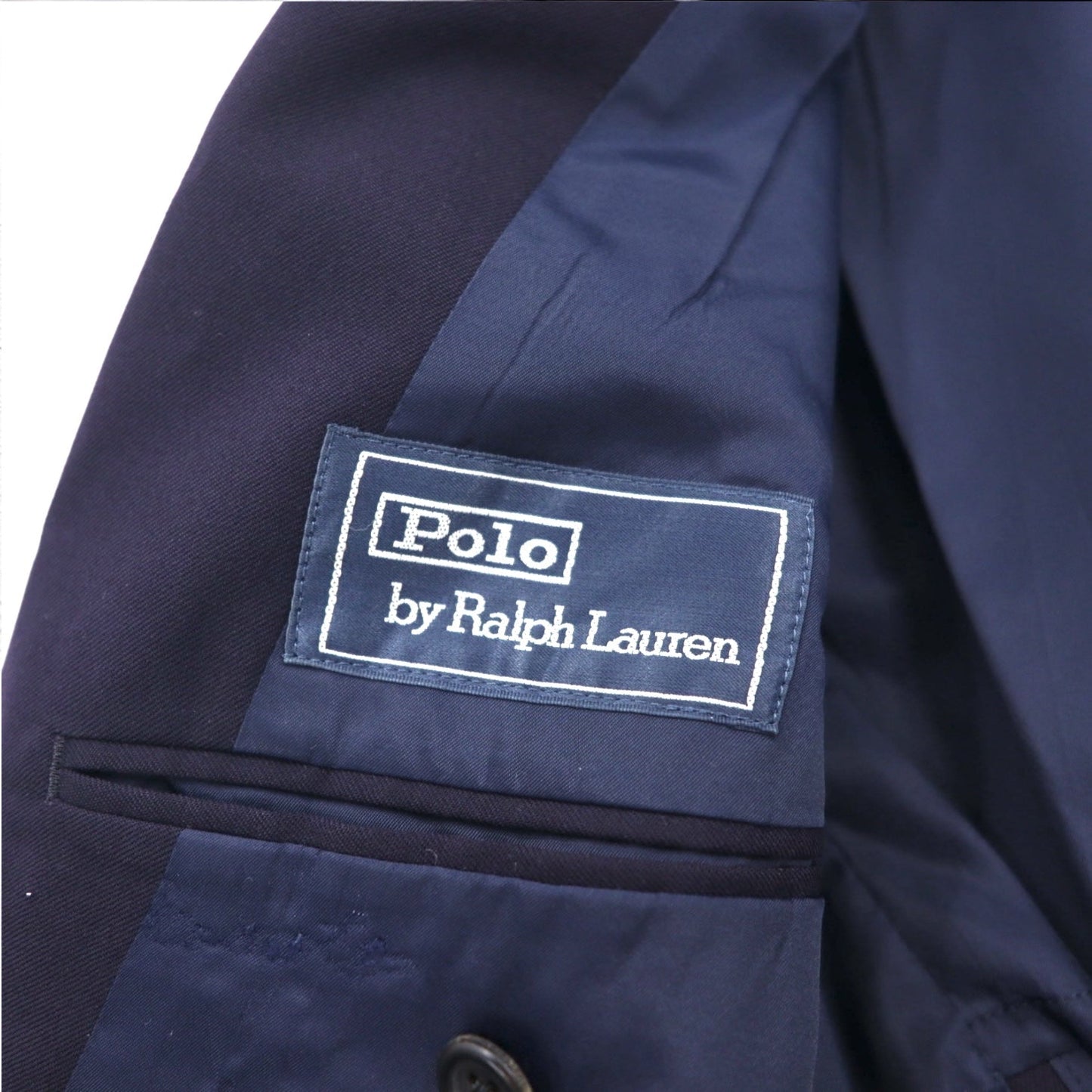 Polo by Ralph Lauren 90年代 2B テーラードジャケット ブレザー スーツ M ネイビー ウール 日本製