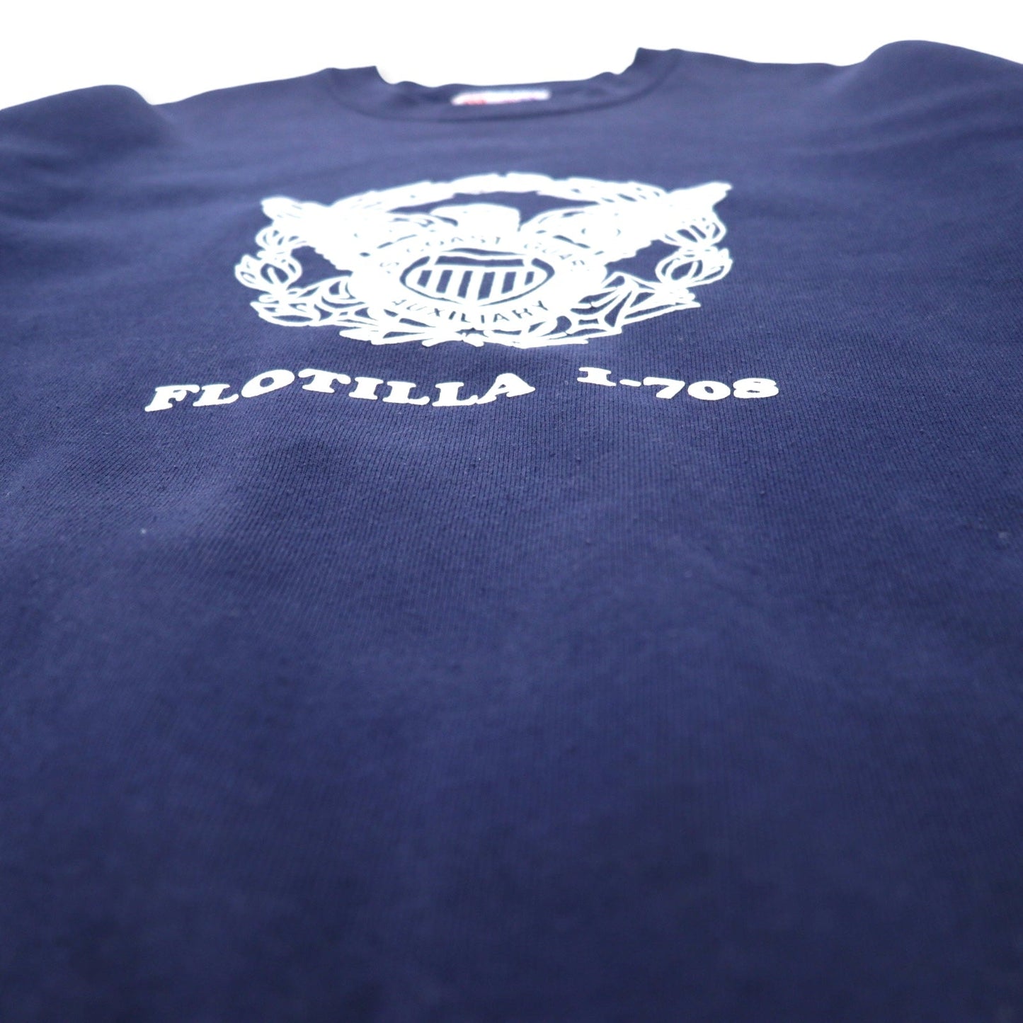 Hanes USA製 90年代 USCG プリント スウェット L ネイビー コットン 裏起毛 HEAVYWEIGHT ビッグサイズ